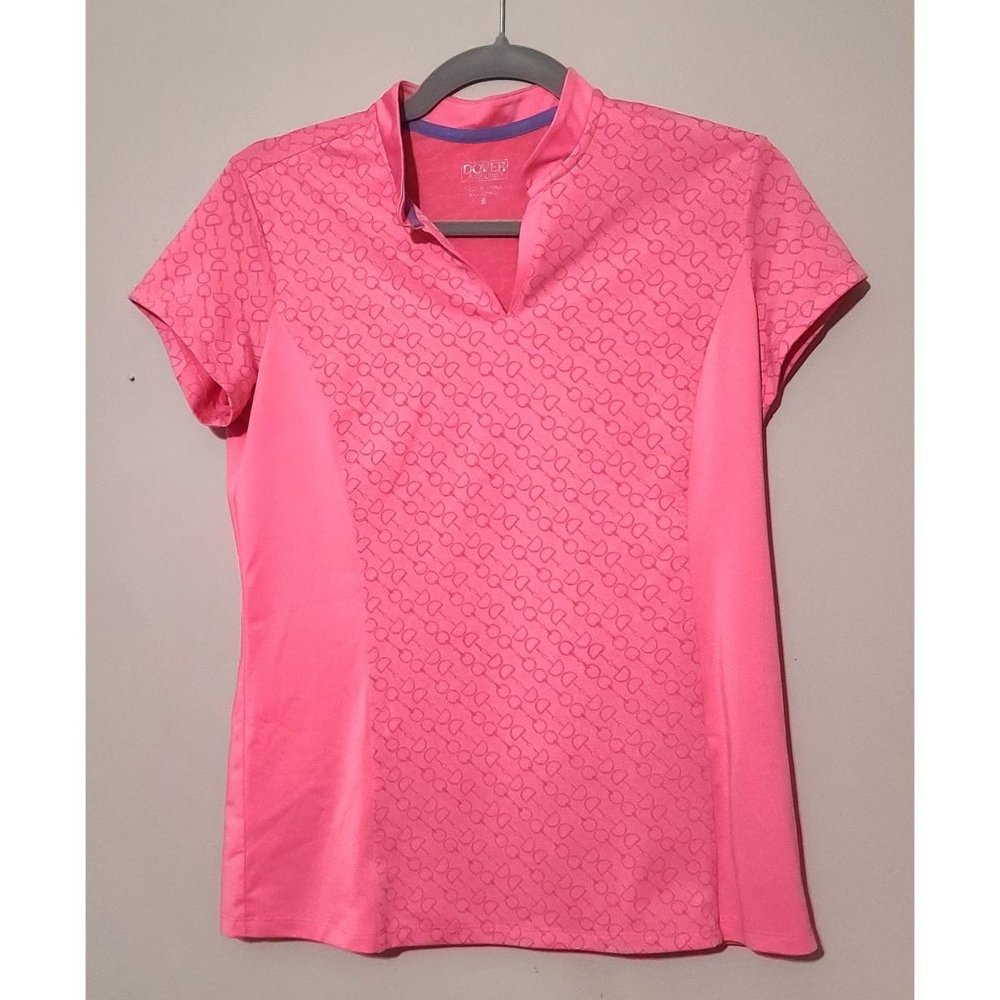 Dover Saddlery Women's Horse Riding Equestrian Shirt Top Jersey V-Notch Sz Small
